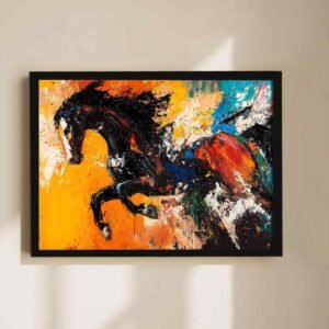 black-fibre-running-horses-wall-art