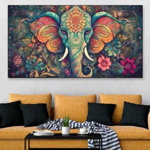 majesty-elephant-multicolour-canvas-art-print